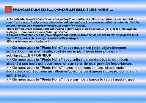 LITANIE DU PIED NOIR (1)